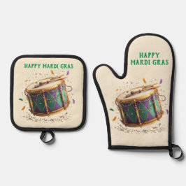 Mardi Gras Festive Drum 鍋つかみ&鍋敷きセット