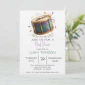 Mardi Gras Festive Drum Brial Shower 招待状 (スタンド正面)