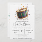 Mardi Gras Festive Drum Celebration 招待状 (正面/裏面)