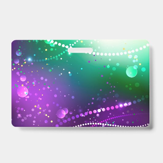 Mardi Gras Festive Purple Background バッジ (正面)