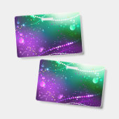 Mardi Gras Festive Purple Background バッジ (正面＆裏面)