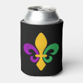 Mardi Gras Fleur De Lis 缶クーラー (缶正面)