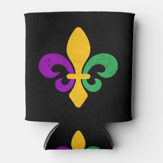 Mardi Gras Fleur De Lis 缶クーラー (正面)
