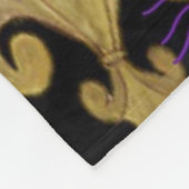 Mardi Gras fleur de lis and masks フリースブランケット (角)