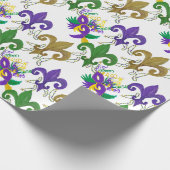 Mardi Gras fleur de lis and masks ラッピングペーパー (角)