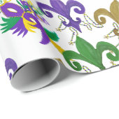 Mardi Gras fleur de lis and masks ラッピングペーパー (ロールコーナー)