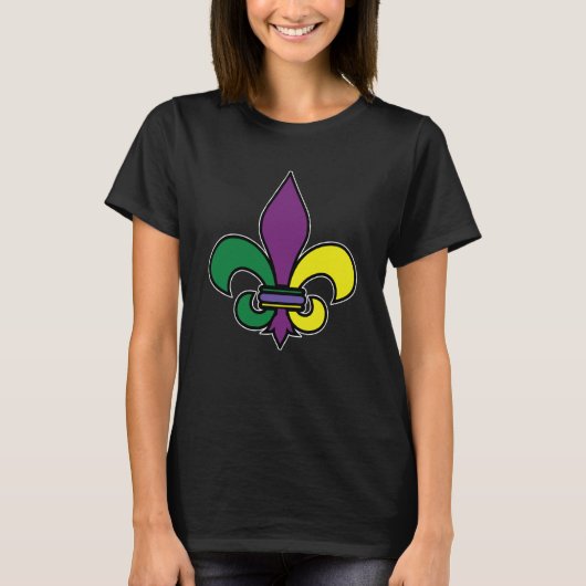 Mardi Gras Fleur De Lis Crown Carnival Costume Tシャツ (正面)
