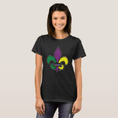 Mardi Gras Fleur De Lis Crown Carnival Costume Tシャツ (正面フル)