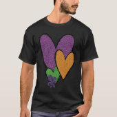 Mardi Gras Fleur De Lis Heart Fat Tuesday Mardi Gr Tシャツ (正面)