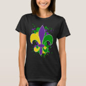 Mardi Gras Fleur De Lis Paint Splatter for men wom Tシャツ (正面)