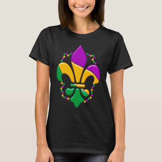 Mardi Gras Fleur De Lis Paint Splatter Girl Boy Me Tシャツ (正面)