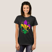 Mardi Gras Fleur De Lis Paint Splatter Girl Boy Me Tシャツ (正面フル)