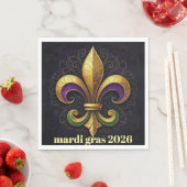 Mardi Gras Fleur de Lis Party スタンダードランチョンナプキン (インサイチュ)