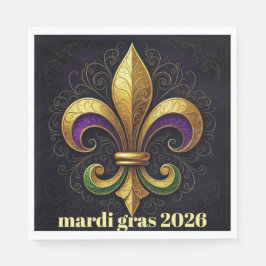 Mardi Gras Fleur de Lis Party スタンダードランチョンナプキン
