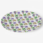 Mardi Gras fleur de lis party ペーパープレート (アングル)