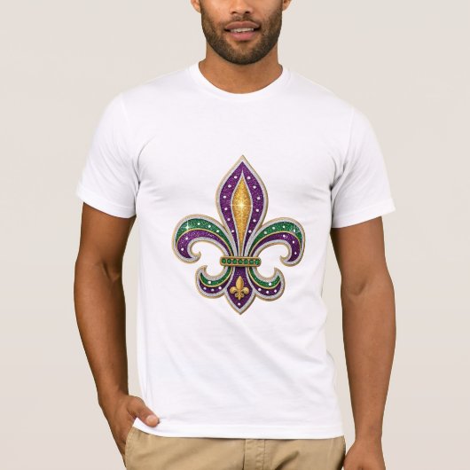 Mardi Gras Fleur de Lis T-Shirt Tシャツ (正面)