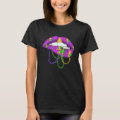 Mardi Gras Fleur De Lys Lips Costume Mardi Gras Ca Tシャツ (正面)