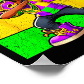 Mardi Gras Funny Dabbing Black Boy Jester Hat Kid  ポスター (角)
