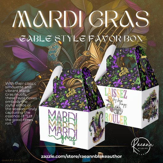 Mardi Gras Gable Favor Box フェイバーボックス