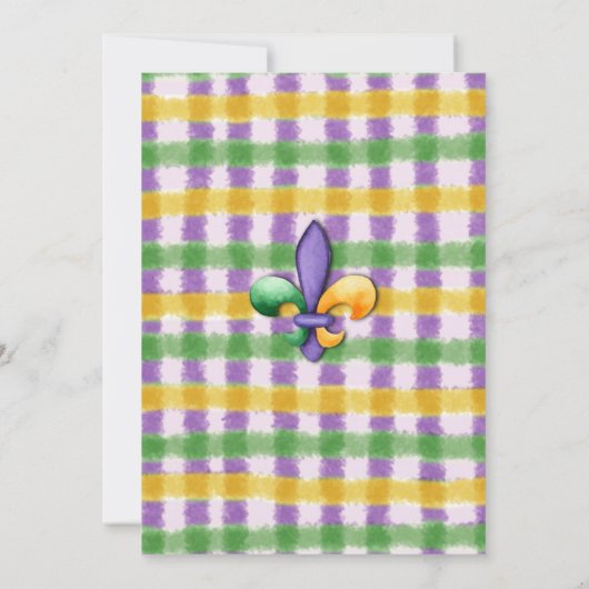 Mardi Gras Gender Reveal Lt Skin Tone Invitation 招待状 (裏面)