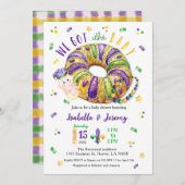 Mardi Gras Gender Reveal Lt Skin Tone Invitation 招待状 (正面/裏面)