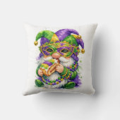 Mardi Gras Gnome Eating King Cake クッション (裏面)