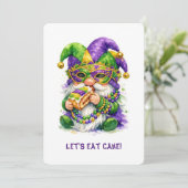 Mardi Gras Gnome Eating King Cake 招待状 (スタンド正面)