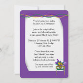 Mardi Gras Gnome Eating King Cake 招待状 (裏面)