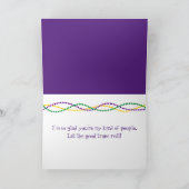 Mardi Gras Gnome Party With King Cake カード (内部)