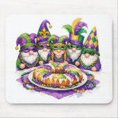 Mardi Gras Gnome Party With King Cake マウスパッド (正面)