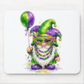 Mardi Gras Gnome with Party Balloon マウスパッド (正面)