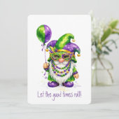 Mardi Gras Gnome with Party Balloon 招待状 (スタンド正面)