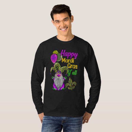 Mardi Gras Gnomes Fleur De Lis Costume Carnaval Pa Tシャツ (正面フル)