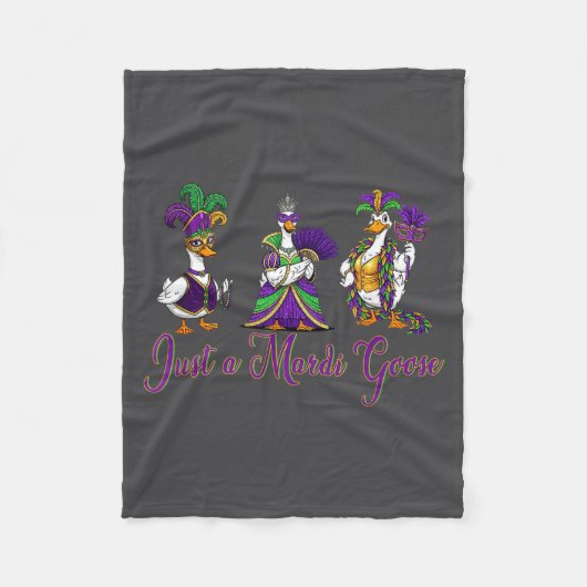 Mardi Gras Goose 2026 Gift Funny Tee Men, Women フリースブランケット (正面)