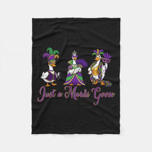 Mardi Gras Goose 2026 Gift Funny Tee Men,women  フリースブランケット (正面)