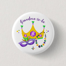 Mardi Gras Grandma-to-be 缶バッジ