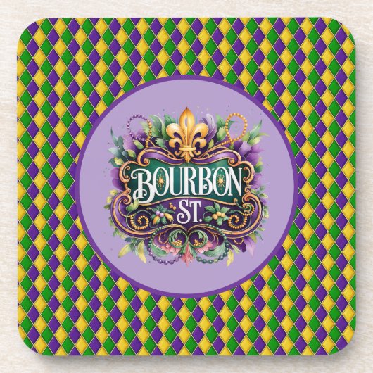 Mardi Gras Hard Plastic Coaster コースター (正面)