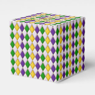 Mardi Gras Harlequin pattern2 with Crown フェイバーボックス