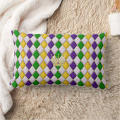 Mardi Gras Harlequin Pattern 3 w/crown Pillows ランバークッション (ブランケット)