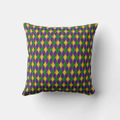 Mardi Gras Harlequin Pattern w/crown Pillows クッション (裏面)
