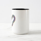 Mardi Gras Heart Beads Purple Gold Green Festive  ツートーンマグカップ (中央)