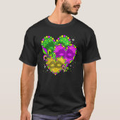 Mardi Gras Heart Fleur De Lys Jester Hat Carnival  Tシャツ (正面)