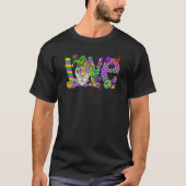 Mardi Gras Heart Gnome Print Fleur de lis Symbol Tシャツ (正面)