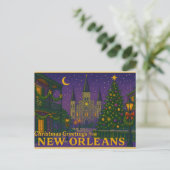 Mardi Gras Inspired New Orleans Christmas Postcard ポストカード (スタンド正面)