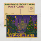 Mardi Gras Inspired New Orleans Christmas Postcard ポストカード (正面/裏面)