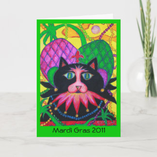 Mardi Gras Jazz Cat、Mardi Gras 2011グリーティングカード カード