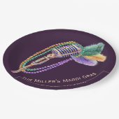 Mardi Gras Jazz Microphone Party Plates ペーパープレート (アングル)