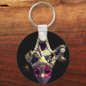 Mardi Gras Jester Mask Colourful キーホルダー (裏面)