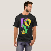 Mardi Gras JOY, Mardi Gras JOY LOVE MUSIC, おもしろい M Tシャツ (正面フル)