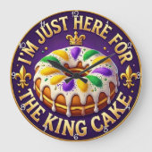 Mardi Gras King Cake Celebration ラージ壁時計 (正面)